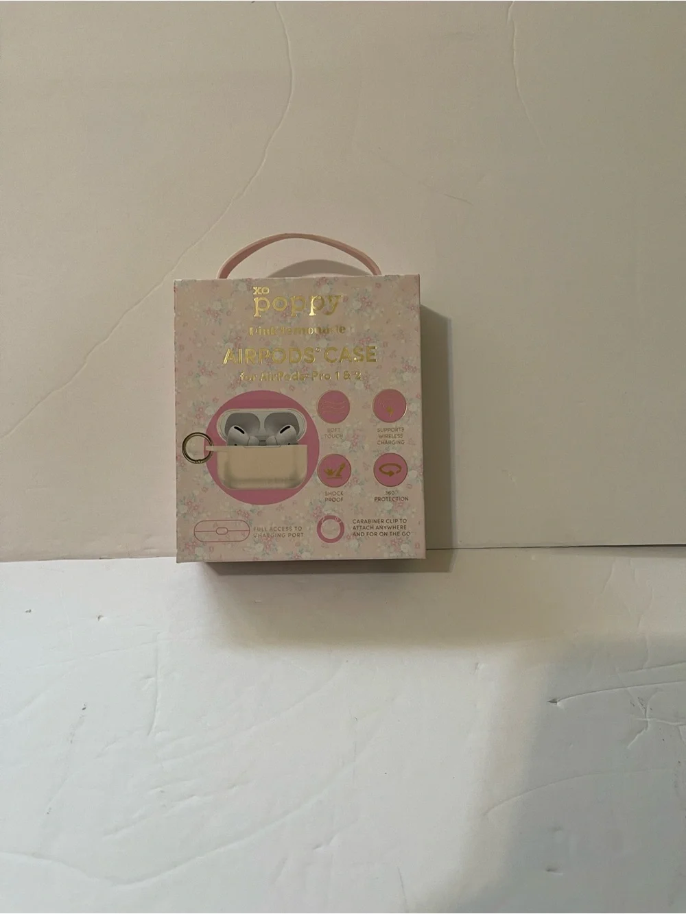 XO Poppy Pink Lemonade AirPods Pro 1 & 2 Case - NWT **